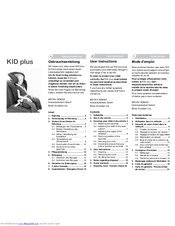 Britax KID PLUS 06 User Instructions