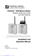 Federal Signal Corporation Informer I-UIOW Installation And Operation Manual