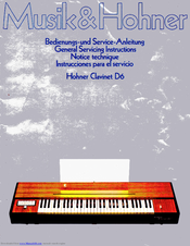 Hohner Clavinet D General Servicing Instructions