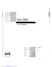 Oce 2465 User Manual