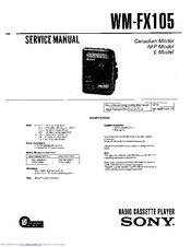 Sony Walkman wm-FX105 Service Manual