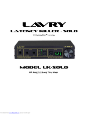 Lavry Latency Killer LK-SOLO Owner's Manual