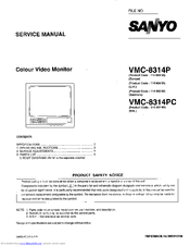 Sanyo VMC-8314P Service Manual