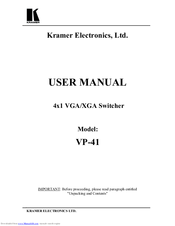 Kramer VP-41 User Manual