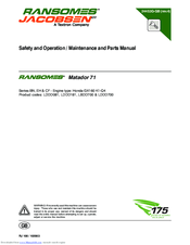 Ransomes Matador 71 Safety And Operation/Maintenance And Parts Manual