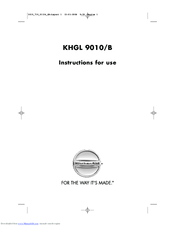 KitchenAid KHGL 9010/B Instructions For Use Manual
