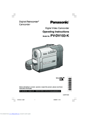 Panasonic PV-DV103-K Operating Instructions Manual