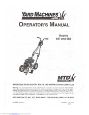 Yard Machines 587 Operator's Manual