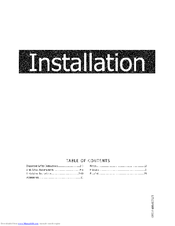 Crosley CFW7400QW0 Installation Manual