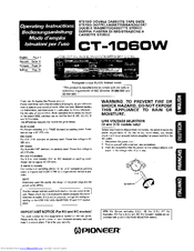 Pioneer CT-1060W Operating Instructions Manual