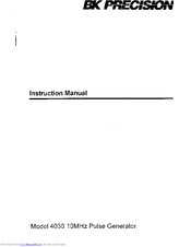 BK Precision 4030 Instruction Manual