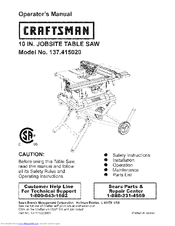 Craftsman 137.415020 Operator's Manual