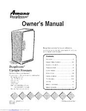 Amana Deepfreeze AQC1526AEW Owner's Manual