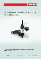 Miele KWT 16 Operating And Installation Instructions