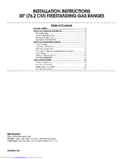 Amana AGR4230BAB0 Installation Instructions Manual