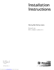 GE ZISB480DHA Installation Instructions Manual