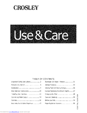 Crosley CFD27WIPB3 Use & Care Manual