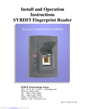 Syris SYRDF5 Install And Operation Instructions