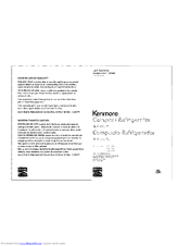Kenmore 255.99783 Use & Care Manual