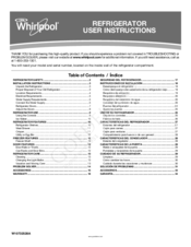 Whirlpool WRT111SFDMSS User Instructions
