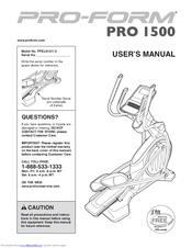 ICON PRO-FORM PRO 1500 User Manual