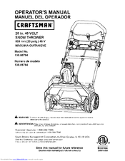 Craftsman 138.88784 Operator's Manual