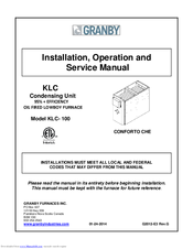 Granby KLC-100 Installation, Operation And Service Manual