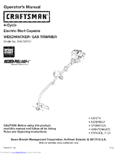 Craftsman WEEDWACKER 316.731701 Operator's Manual