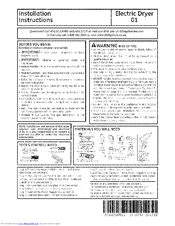 GE GTDP180ED4WW Installation Instructions Manual