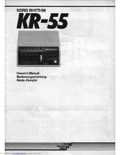 Korg Rythm KR-55 Owner's Manual
