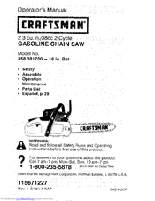 Craftsman 358.381700 Operator's Manual