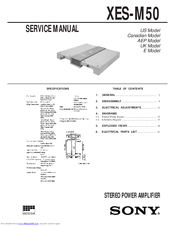 Sony XES-M50 Service Manual