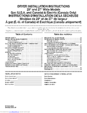 Maytag YMEDC555DW0 Installation Instructions Manual