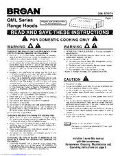 Broan QML30SS Instructions Manual