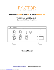 Factor V-4240 Owner's Manual