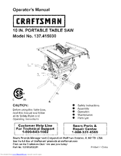 Craftsman 137.415030 Operator's Manual