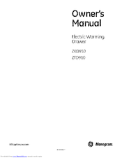 Monogram ZKD910SF6SS Owner's Manual