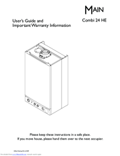 Baxi Main Combi 24 HE User's Manual And Important Warranty Information