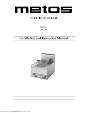 Metos OFQE 41 Installation And Operation Manual