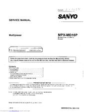 Sanyo MPX-MD16P Service Manual
