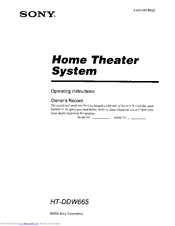 Sony HT-DDW665 Operating Instructions Manual