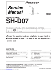 Pioneer SH-D07 Service Manual