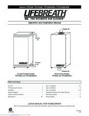 Lifebreath TFPC3000HEPA Installation Instructions Manual