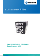 Kontron SATA II HDD Canister KISS DA 435 Quick Reference Manual