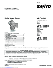 Sanyo Xacti VPC-HD1 Service Manual