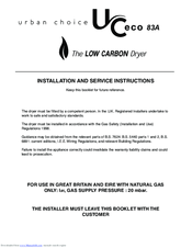 Urban choice UC LOGIC 83AW Installation And Service Instructions Manual