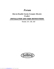 Belling Forum 336 Installation And User Instructions Manual