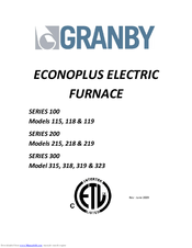 Granby 215 Installation Instructions Manual