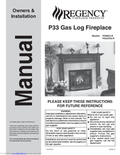 Regency P33LPG3-R Owners & Installation Manual