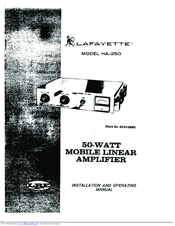 Lafayette HA-250 Installation And Operating Manual